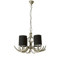 Stag 4 Light Antler Fabric Black Rustic Chandelier