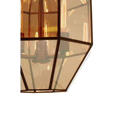 Calissa Polygonal Glass Brass Pendant Light
