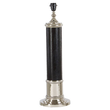 Canon Black Leather Table Lamp