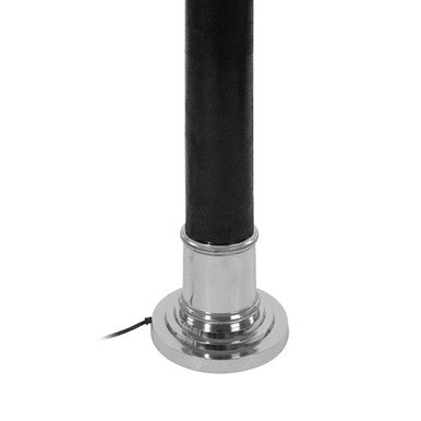 Canon Black Leather Floor Lamp