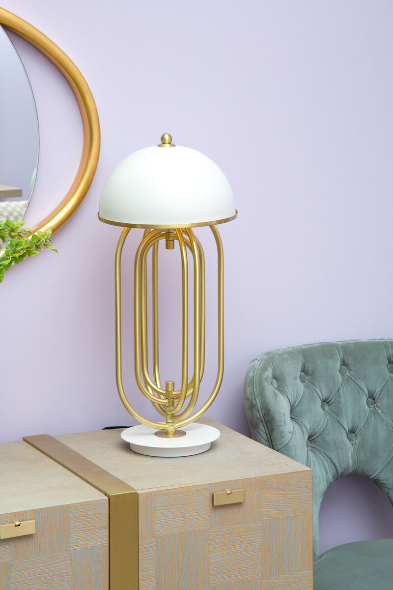 Metropolis Table Lamp With White Shade