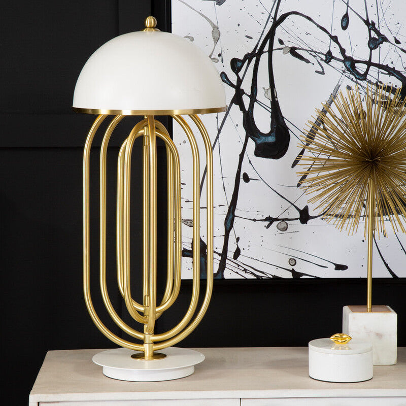 Metropolis Table Lamp With White Shade