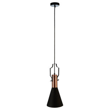 Argo Small Pendant Light In Black & Copper