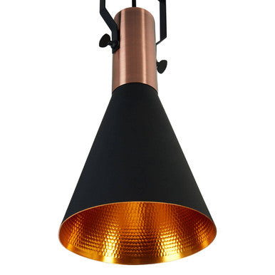 Argo Small Pendant Light In Black & Copper