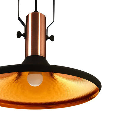 Argo Large Pendant Light In Black & Copper