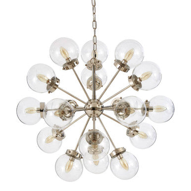 Asterid 18 Light Glass Silver Ceiling Light