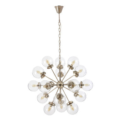 Asterid 18 Light Glass Silver Ceiling Light