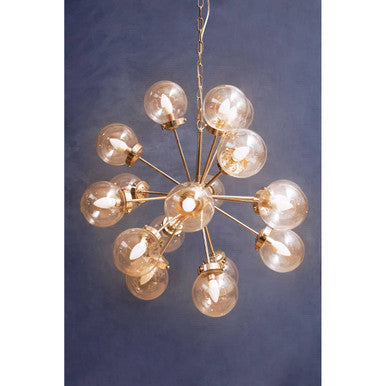 Asterid 18 Light Glass Silver Ceiling Light