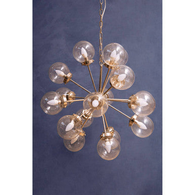 Asterid 18 Light Glass Silver Ceiling Light
