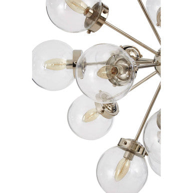 Asterid 18 Light Glass Silver Ceiling Light