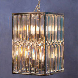 Marentina Cylindrical Glass Chrome Contemporary Chandelier