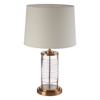 Zella Linen White Contemporary Table Lamp