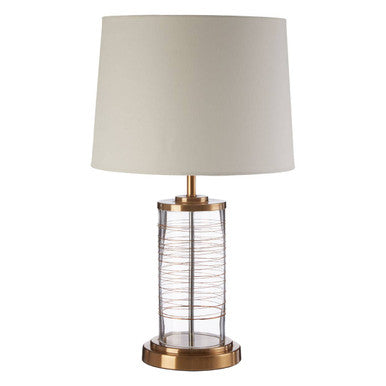 Zella Linen White Contemporary Table Lamp