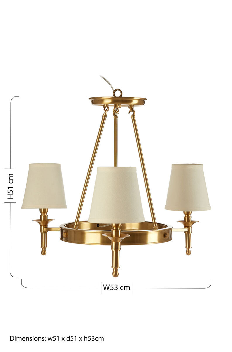 Zina Linen Gold Ceiling Light