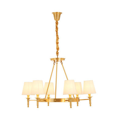 Zina 6 Arm Linen White Contemporary Ceiling Light
