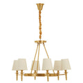 Zina 6 Arm Linen White Contemporary Ceiling Light