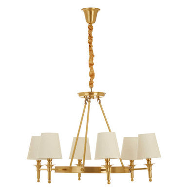 Zina 6 Arm Linen White Contemporary Ceiling Light