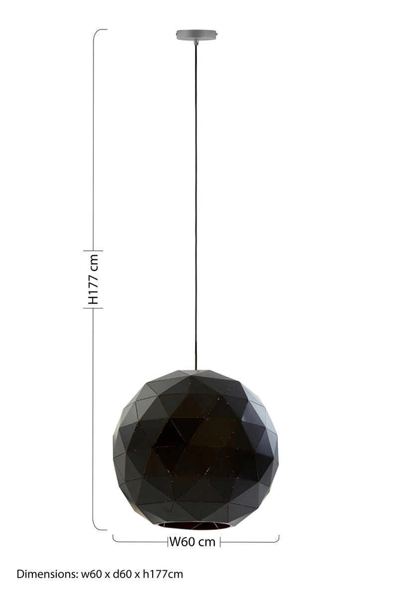 Mateo Large Black & Copper Pendant Light