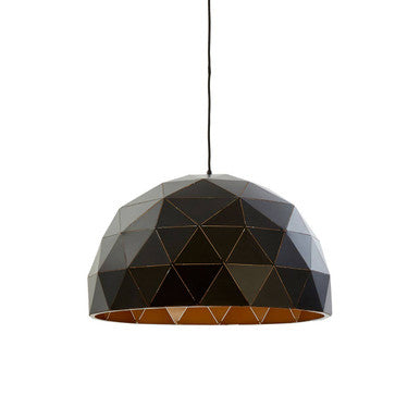 Mateo Large Black & Copper Dome Pendant Light