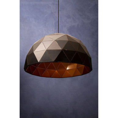 Mateo Large Black & Copper Dome Pendant Light