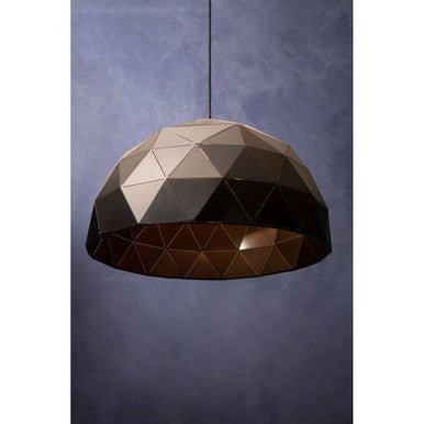 Mateo Large Black & Copper Dome Pendant Light