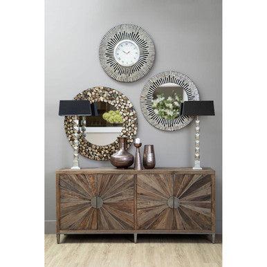 Macey Faceted Fabric Black Table Lamp