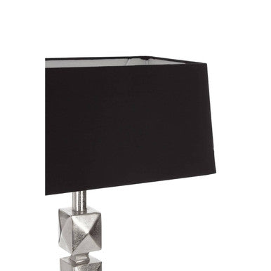Macey Faceted Fabric Black Table Lamp