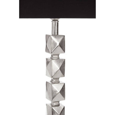 Macey Faceted Fabric Black Table Lamp