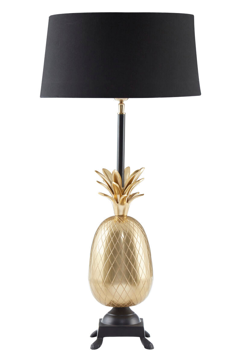Boho Pineapple Fabric Black Bohemian Table Lamp