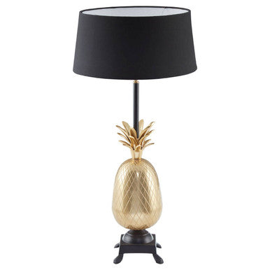 Boho Pineapple Fabric Black Bohemian Table Lamp