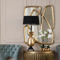 Boho Pineapple Fabric Black Bohemian Table Lamp