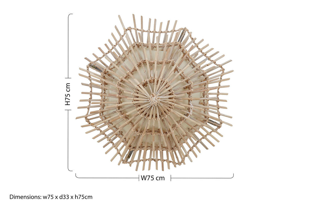 Hestina Small Woven Rattan Wall Light