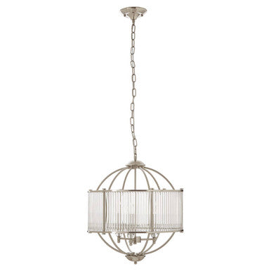 Abira Glass Silver Contemporary Pendant Light