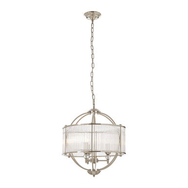 Abira Glass Silver Contemporary Pendant Light