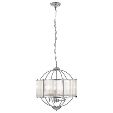 Abira Glass Silver Contemporary Pendant Light