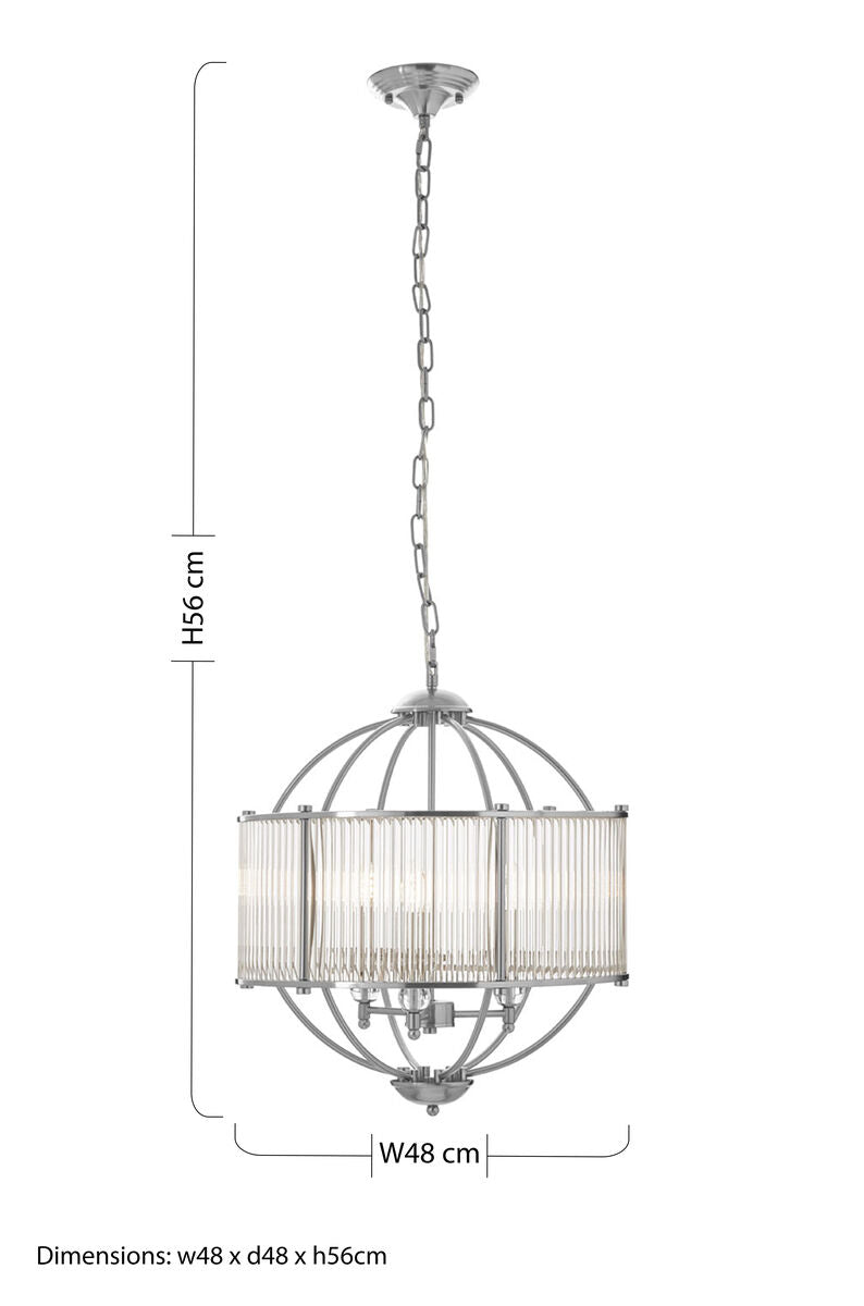Abira Glass Silver Contemporary Pendant Light