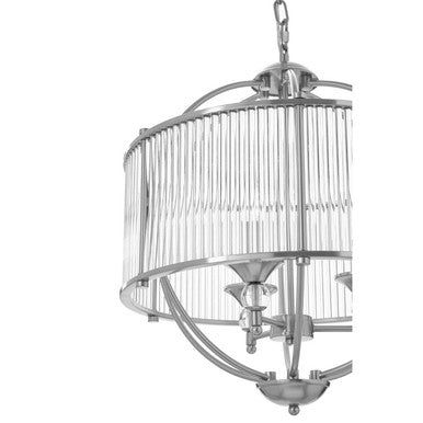 Abira Glass Silver Contemporary Pendant Light