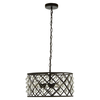 Abira Criss-Cross Iron Matte Black Pendant Light