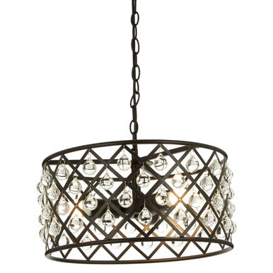 Abira Criss-Cross Iron Matte Black Pendant Light