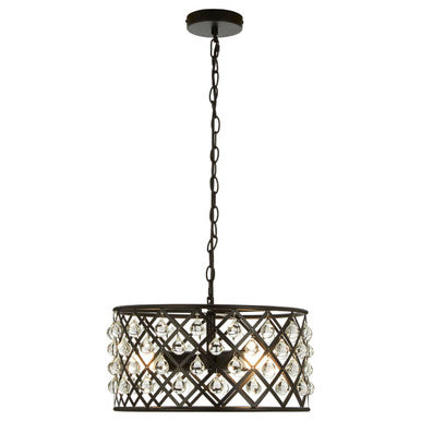 Abira Criss-Cross Iron Matte Black Pendant Light