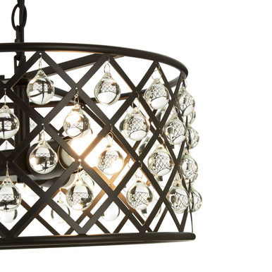 Abira Criss-Cross Iron Matte Black Pendant Light