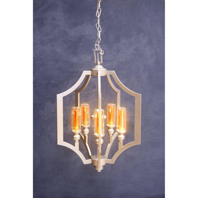 Alka 5 Bulb Glass Chrome Contemporary Pendant Light