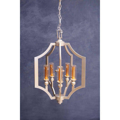 Alka 5 Bulb Glass Chrome Contemporary Pendant Light