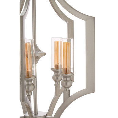 Alka 5 Bulb Glass Chrome Contemporary Pendant Light