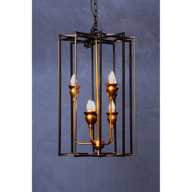 Allas 6 Bulb Iron Matte Black Pendant Light