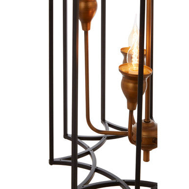 Allas 6 Bulb Iron Matte Black Pendant Light