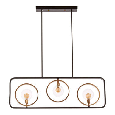 Abira 3 Bulb Iron Black Modern Pendant Light