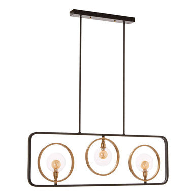 Abira 3 Bulb Iron Black Modern Pendant Light