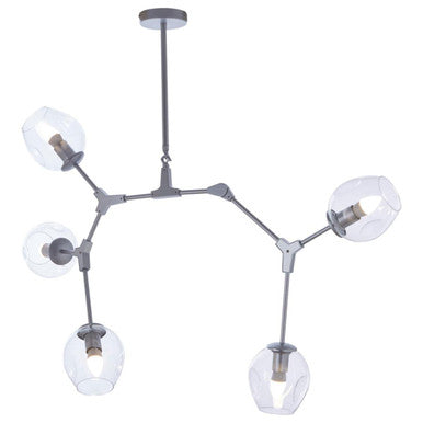 Abira 5 Arm Silver Pendant Light