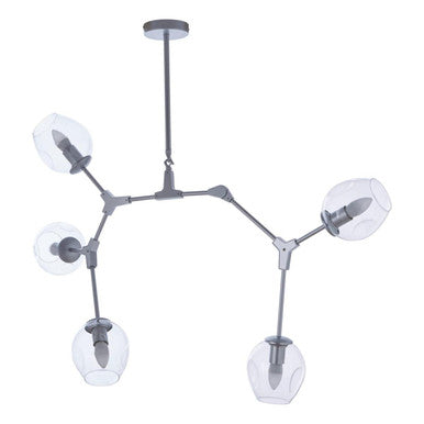 Abira 5 Arm Silver Pendant Light